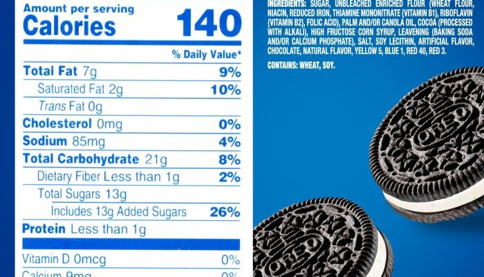 Oreo milkshake nutrition facts