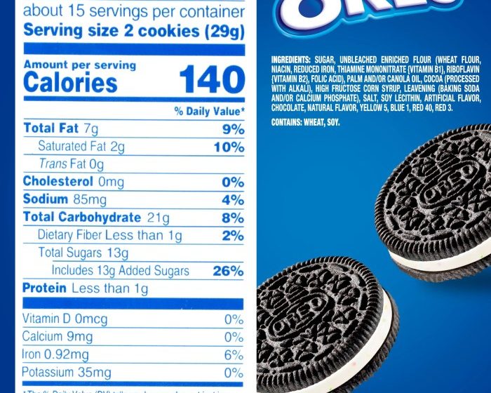 Oreo milkshake nutrition facts