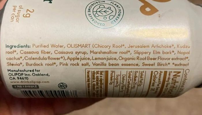 Olipop root beer nutrition facts